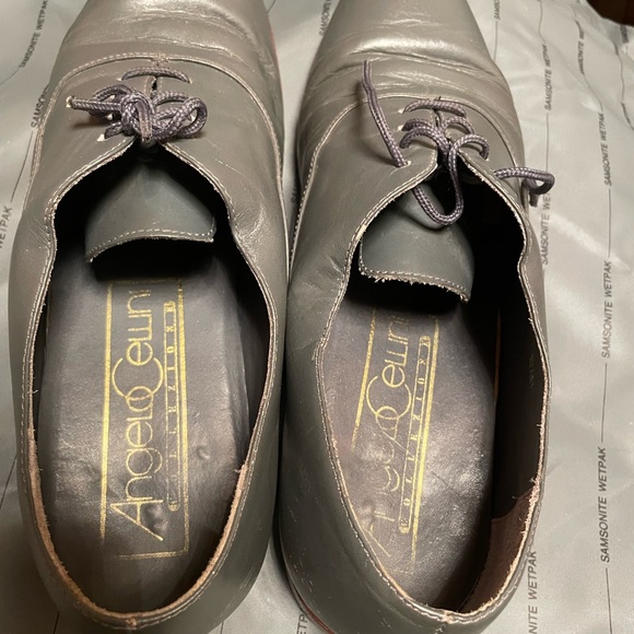 Vintage Angelo gray leather Mens Shoe 8 1/2 - Picture 4 of 6